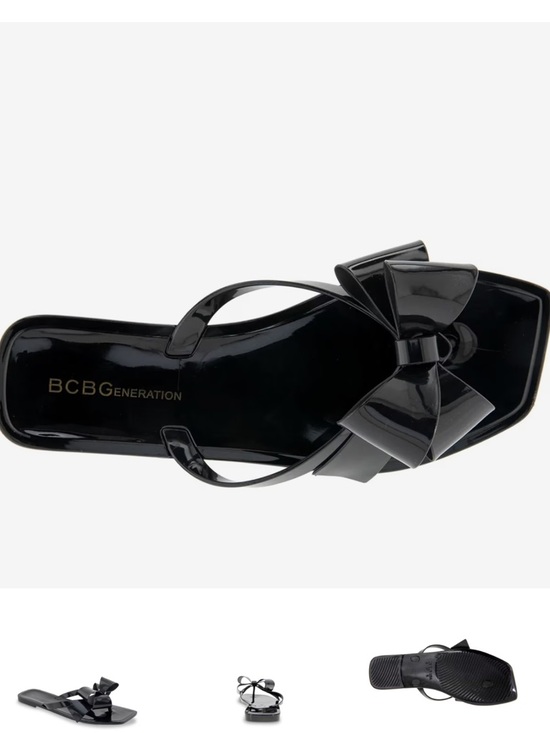 BCBGeneration Shoes - BCBGeneration Black Patent Bow Flip Sandal